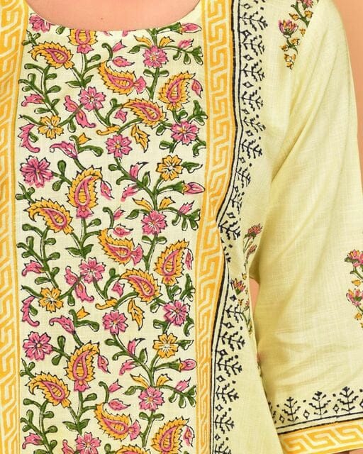 Women's Printed Kurta Set with Palazzos and Dupatta