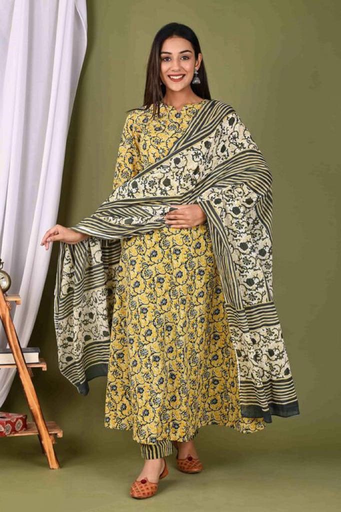 Women's Three Piece Floral Ethnic Set