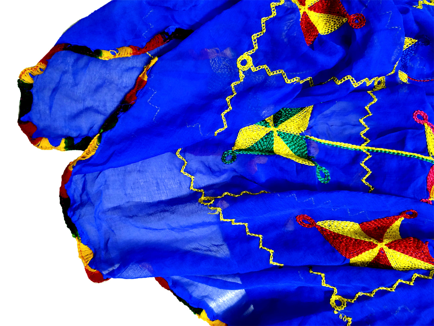 Runjhun Electric Blue Embroidered Phulkari Dupatta