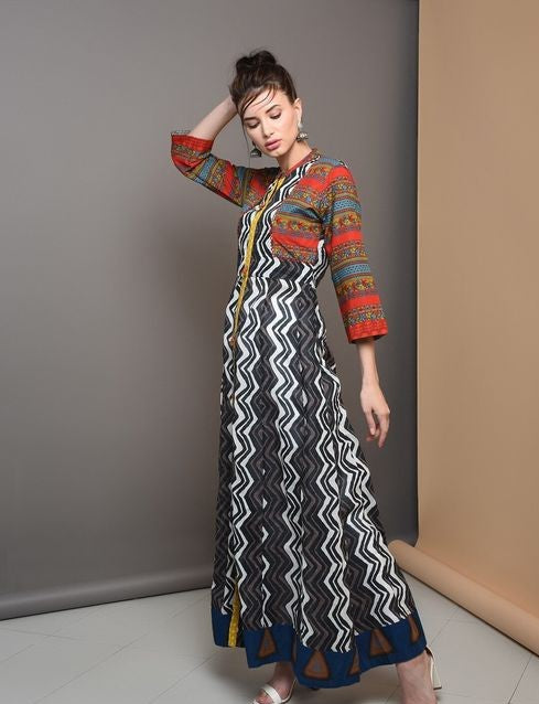 Cotton Printed Multi-coloured Dress