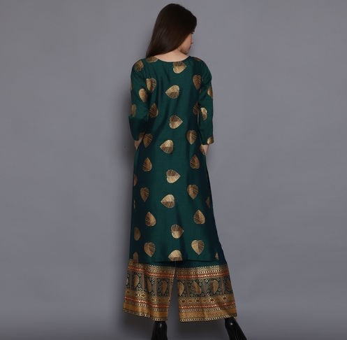 Rayon Printed Kurta Palazzos Set