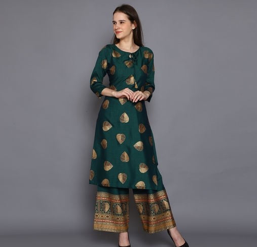Rayon Printed Kurta Palazzos Set
