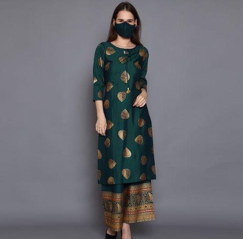 Rayon Printed Kurta Palazzos Set