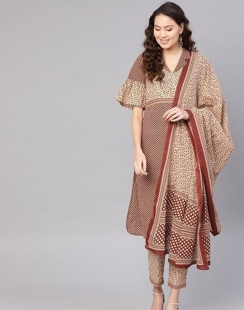 Women's Printed Cotton Kurta Set