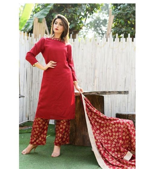 Gold Printed Kurta with Pants