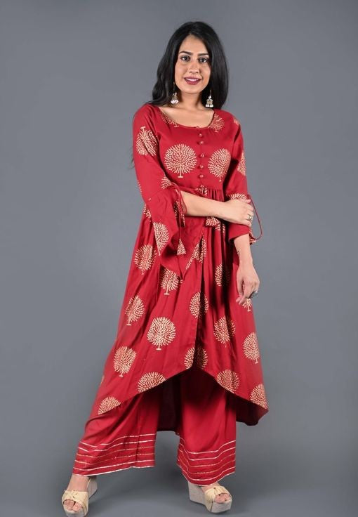 WOMEN'S STYLISH KURTA SET WITH PALAZZOS