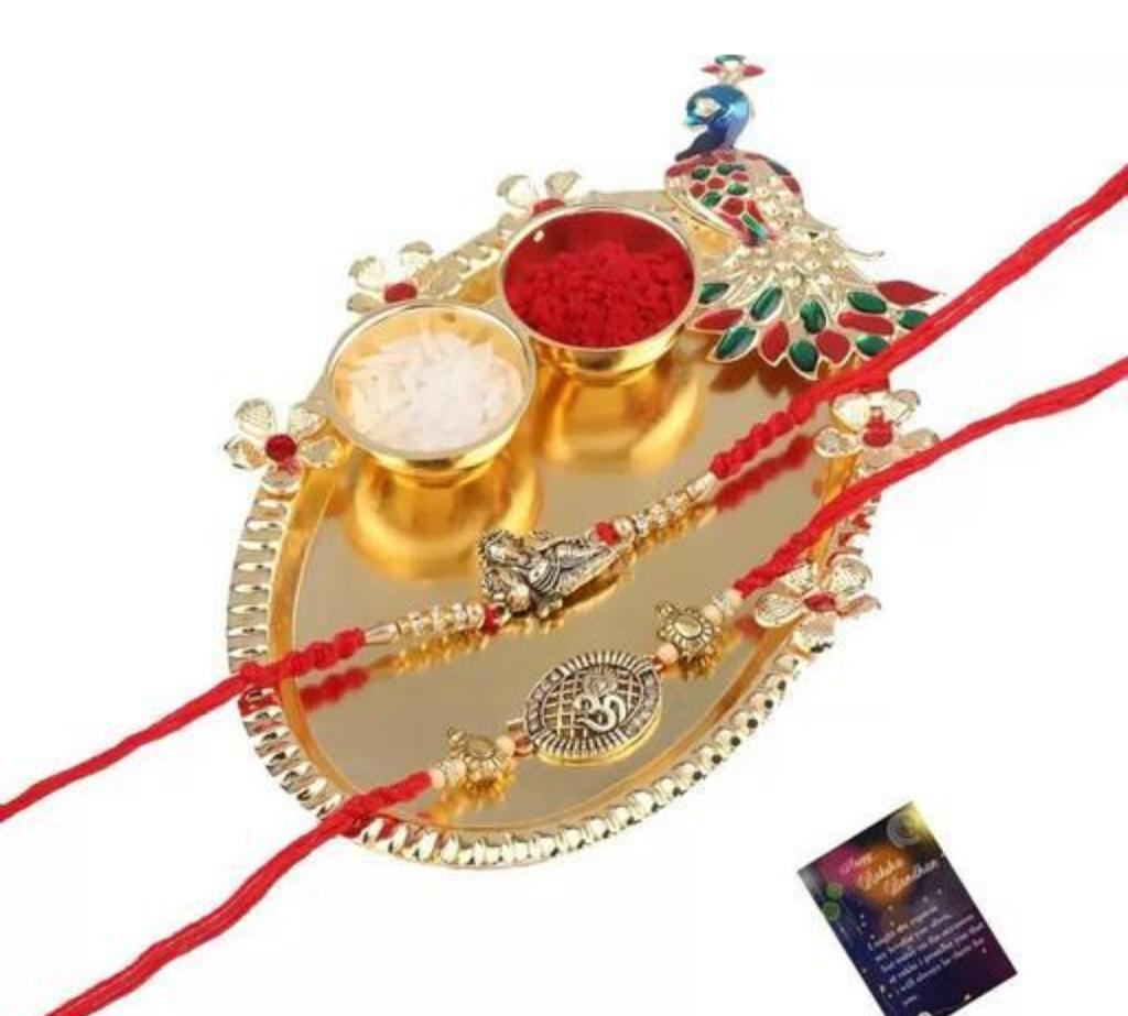 Designer Ganpati Rakhi with Puja thali