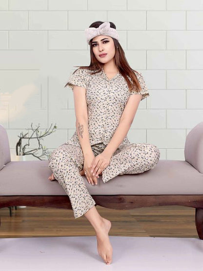 Women's Printed Viscose Cotton Lounge Wear