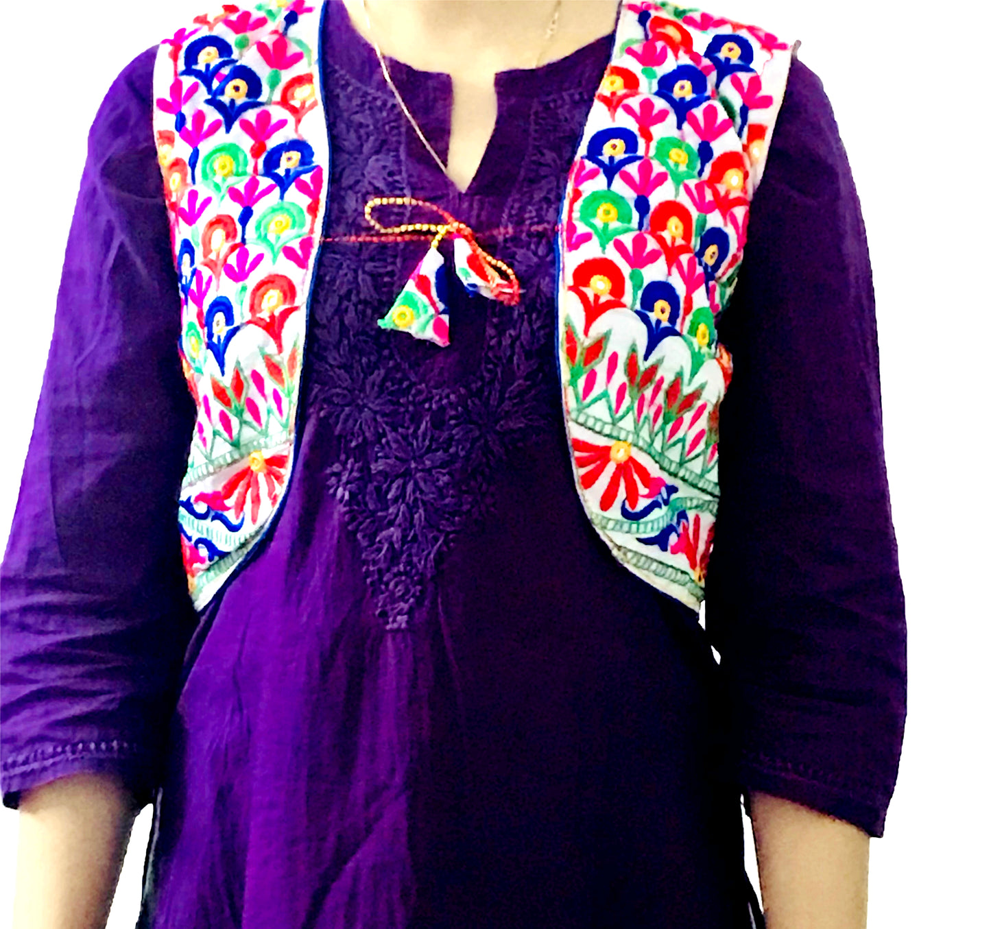 Runjhun Ethnic White Kali Koti