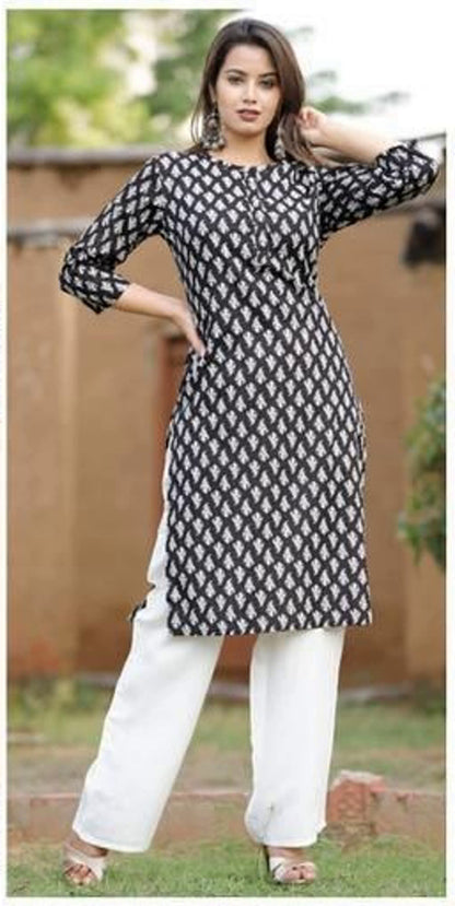 Women's Printed Straight Kurta Set