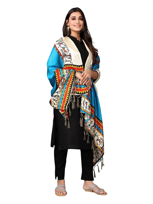 Women's Poly Khadi Silk Printed Dupatta