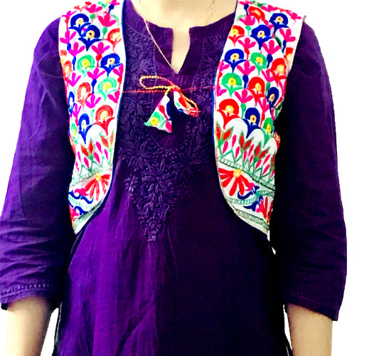 Runjhun Ethnic White Kali Koti