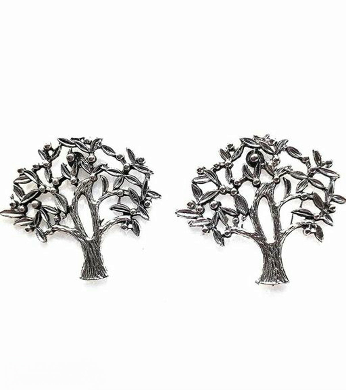 Silver Plated Tree Earrings