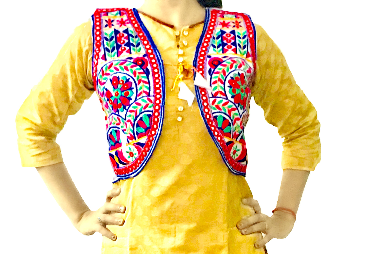 Runjhun Ethnic Designer White Floral Koti