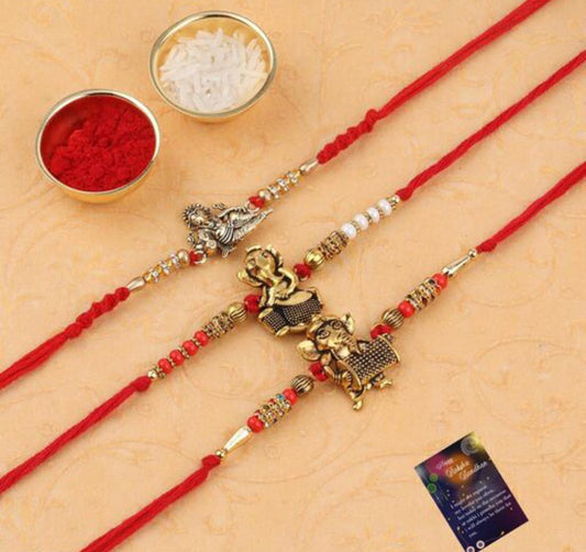 Ganpati Rakhi Set with Raksha Bandhan GreetingCard