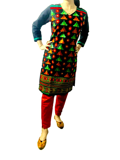 Runjhun Designer Black Club Gujarati Kurta