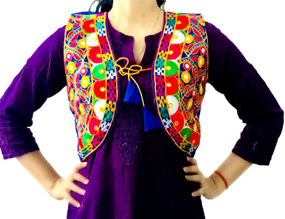 Runjhun Blue Embroidered Kutch Koti