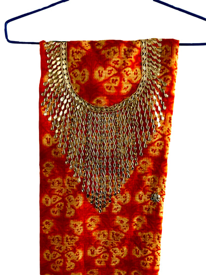 Runjhun Orange Gotta Patti Kota Kurta Length