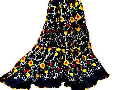 Runjhun Chiffon Embroidered Dupatta (Navy Blue)