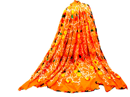 Runjhun Chiffon Embroidered Dupatta (Orange)