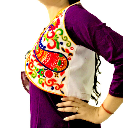Runjhun Ethnic Designer White Mor Koti