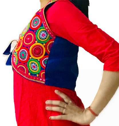 Runjhun Blue Rangoli Mirror Koti