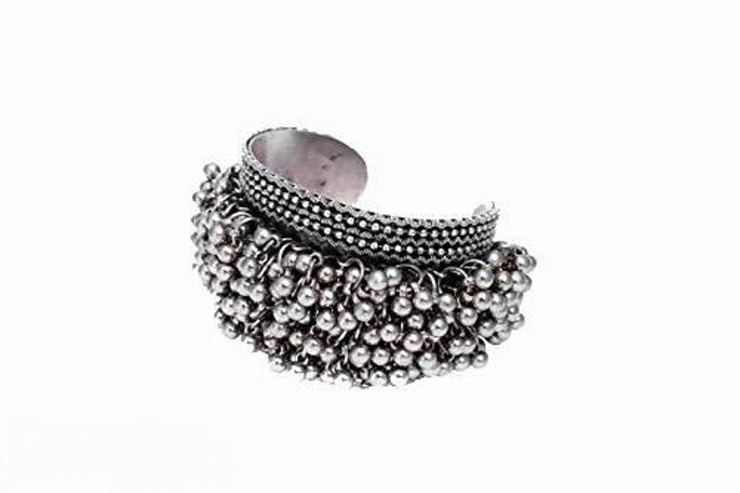 Silver Ghungroo Cuff Bracelet