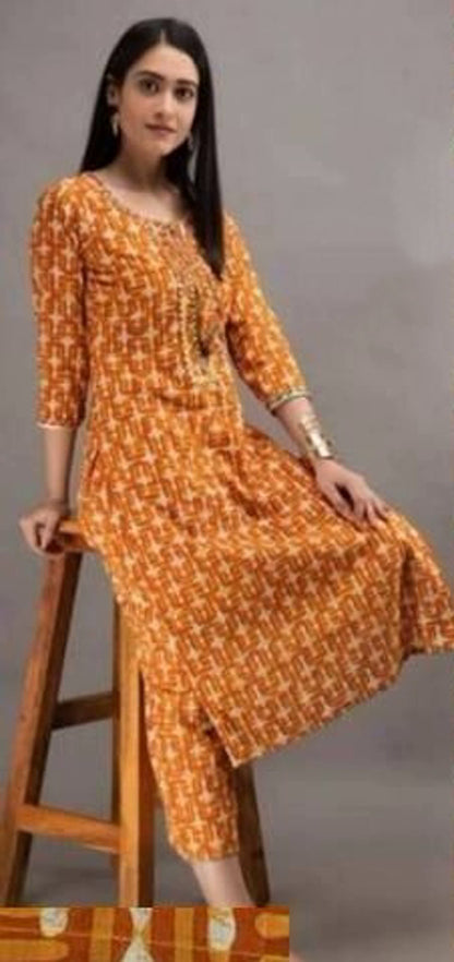 Women's Stylish Cotton Printed Kurta Set