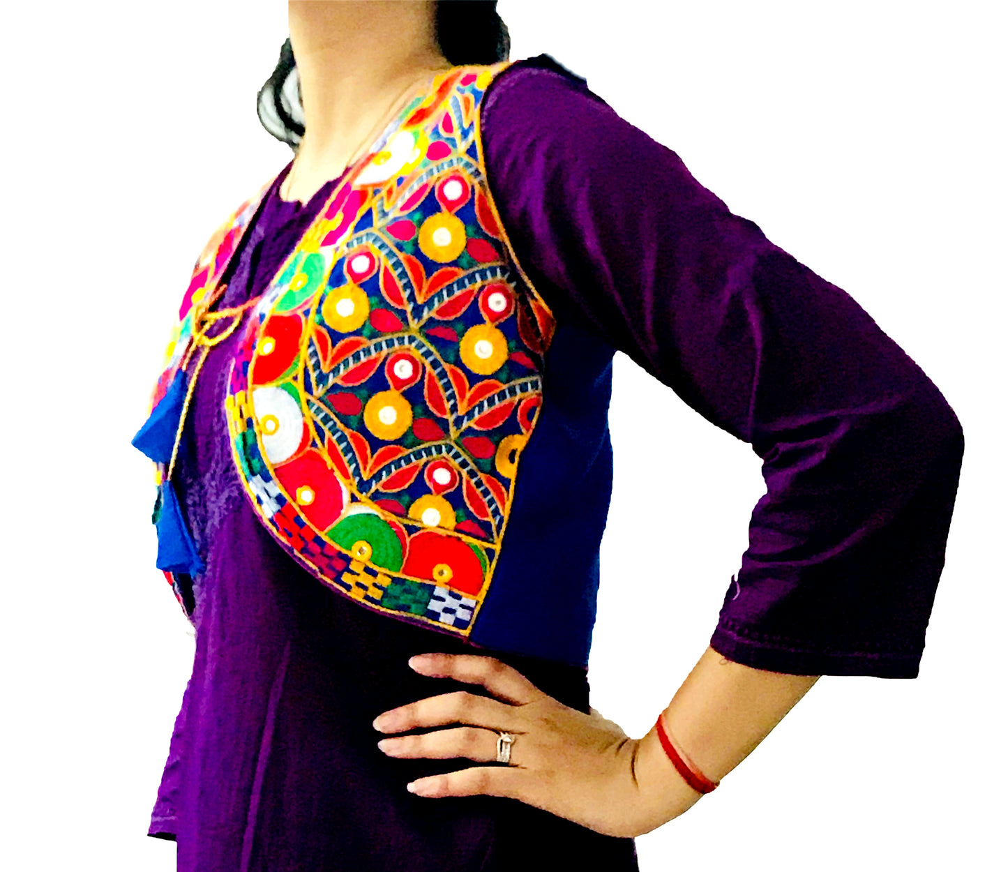 Runjhun Blue Embroidered Kutch Koti