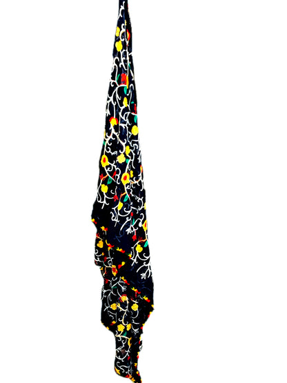 Runjhun Chiffon Embroidered Dupatta (Navy Blue)