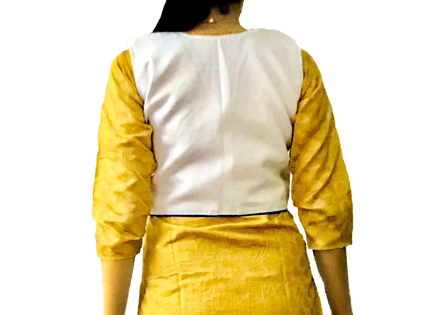 Runjhun Ethnic Designer White Floral Koti