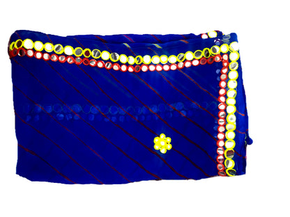 Runjhun Ethnic Blue Leheriya Mirror Dupatta