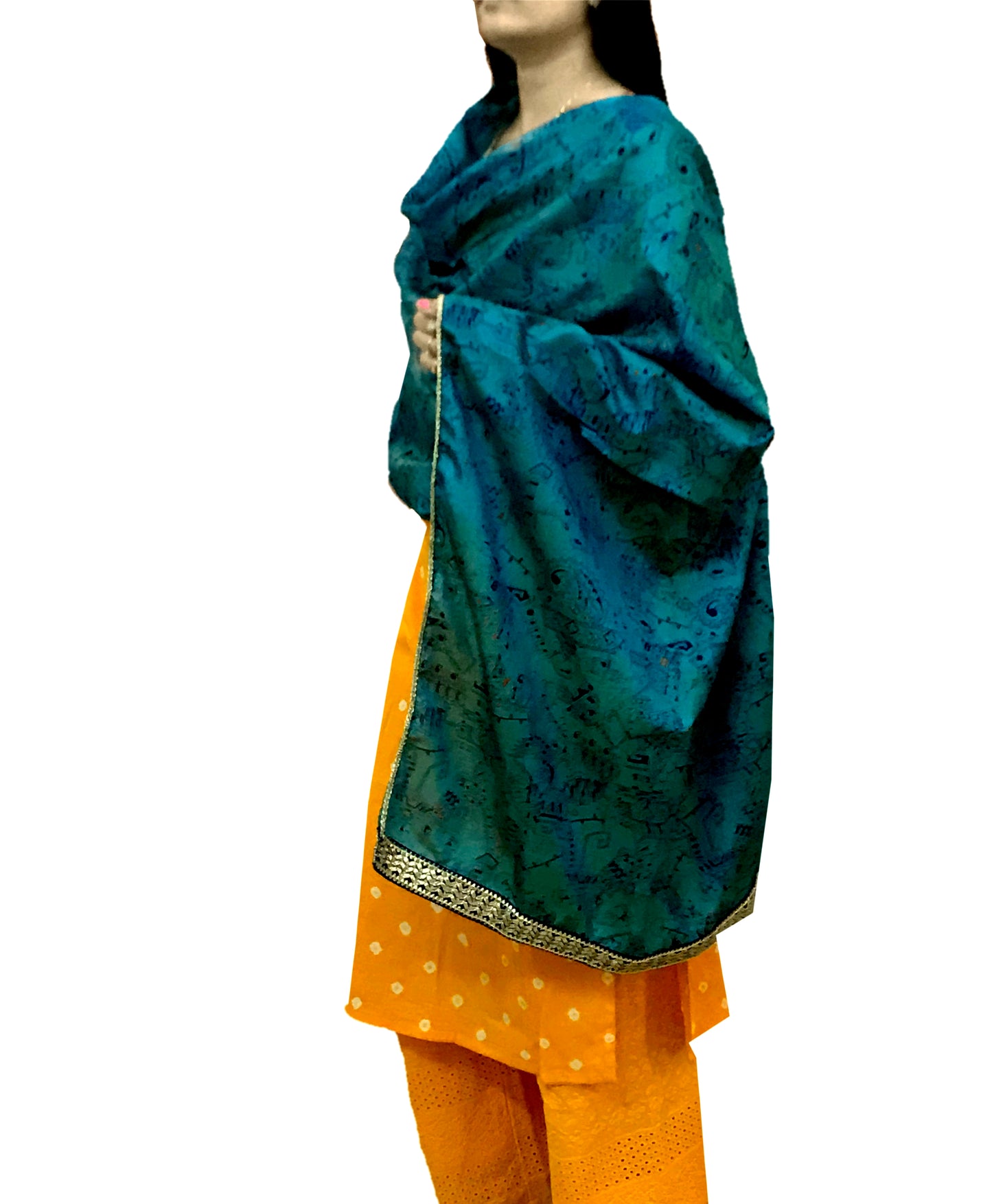 Runjhun Crushed Silk Printed Gotta Patti Dupatta