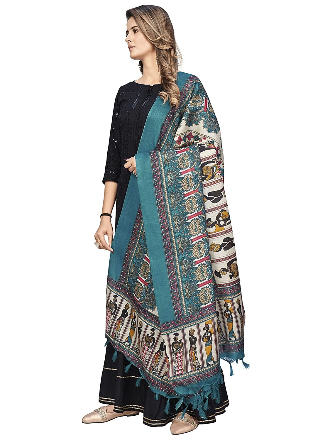 Women's Solid Art Silk Dupatta