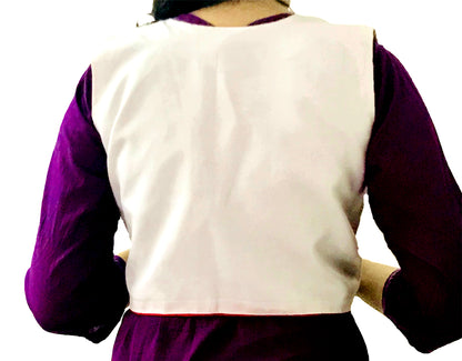 Runjhun White Embroidered Kutch Koti