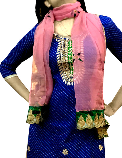 Runjhun Chanderi Pink Designer Stole