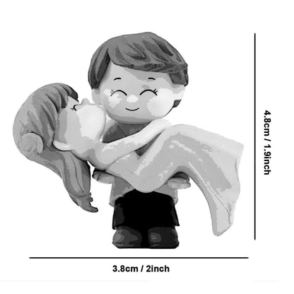 Miniature Romantic Love Kissing Hug Couple Statue Decorative Showpiece Valentine Gift