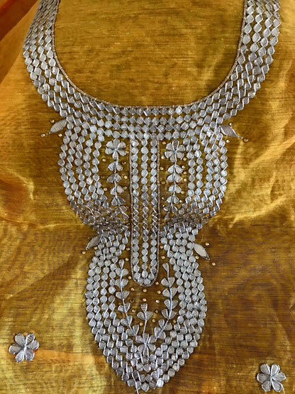 Runjhun Yellow Chanderi Gotta Patti Kurta Length