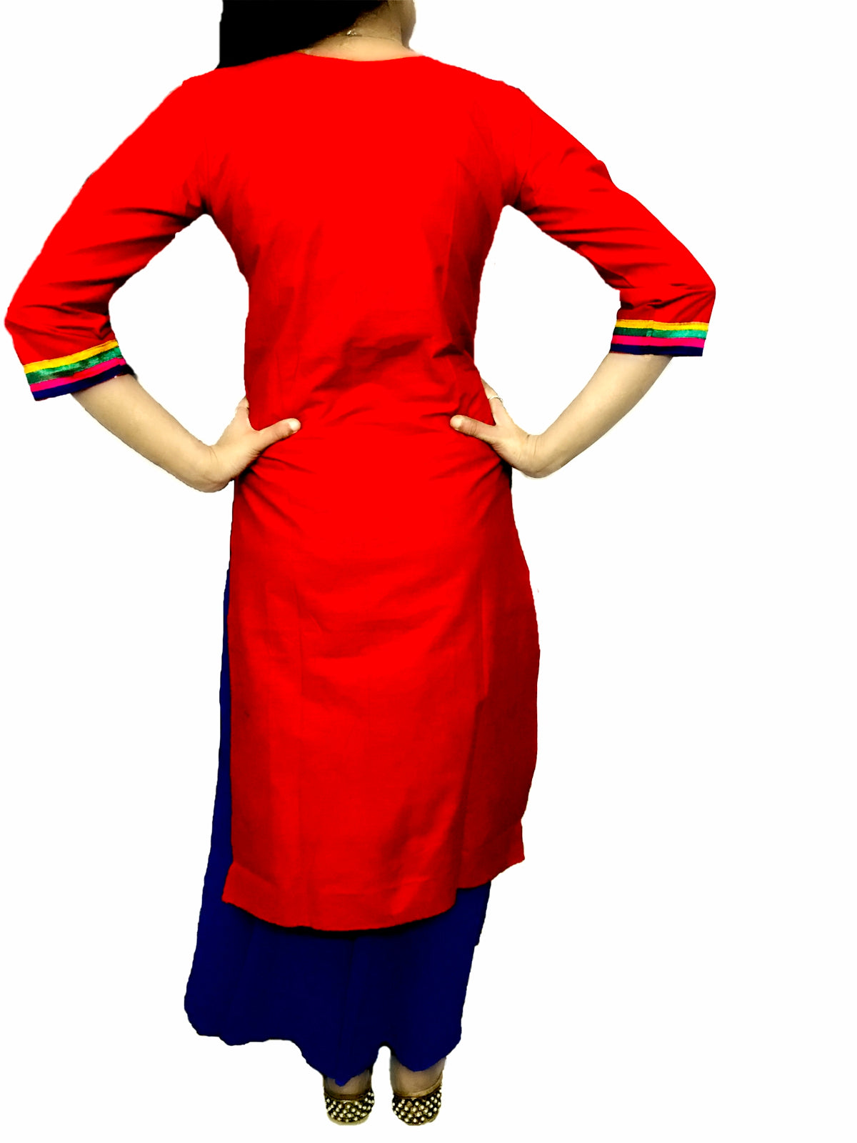 Runjhun Designer Lal Chadi Mirror work Gujarati Kurta