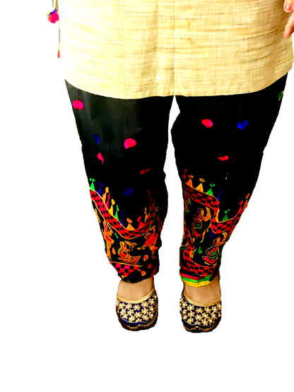 Runjhun Black Dandiya Embroidered Salwar