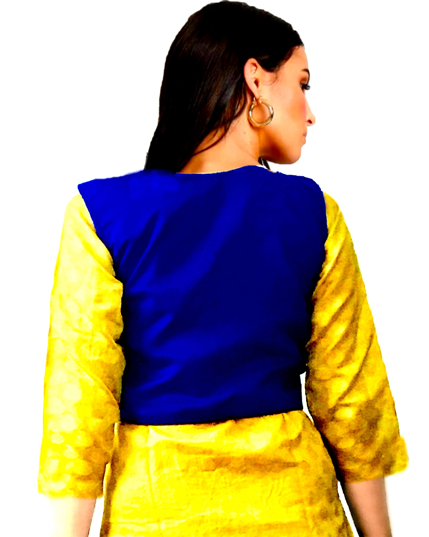 Runjhun Blue Embroidered Barfi Mirror Koti