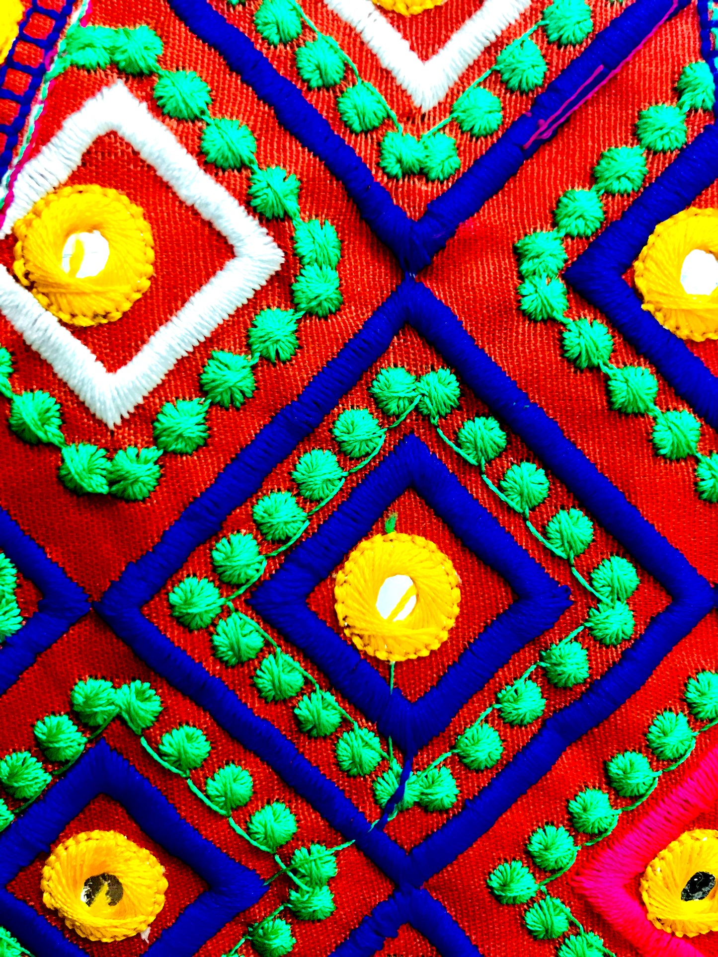 Runjhun Red Embroidered Barfi Mirror Koti