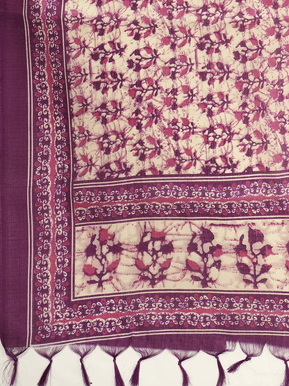 Women'S Art Silk Coloured Floral Print Dupatta
