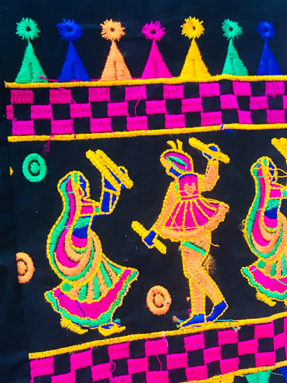 Runjhun Black Dandiya Embroidered Salwar