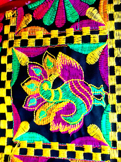 Runjhun Ethnic Black Multicolour Floral Koti