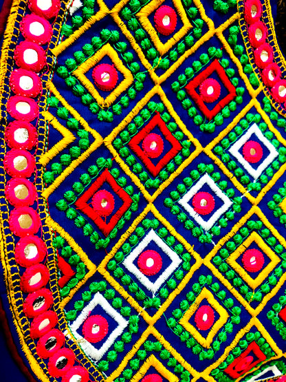 Runjhun Blue Embroidered Barfi Mirror Koti