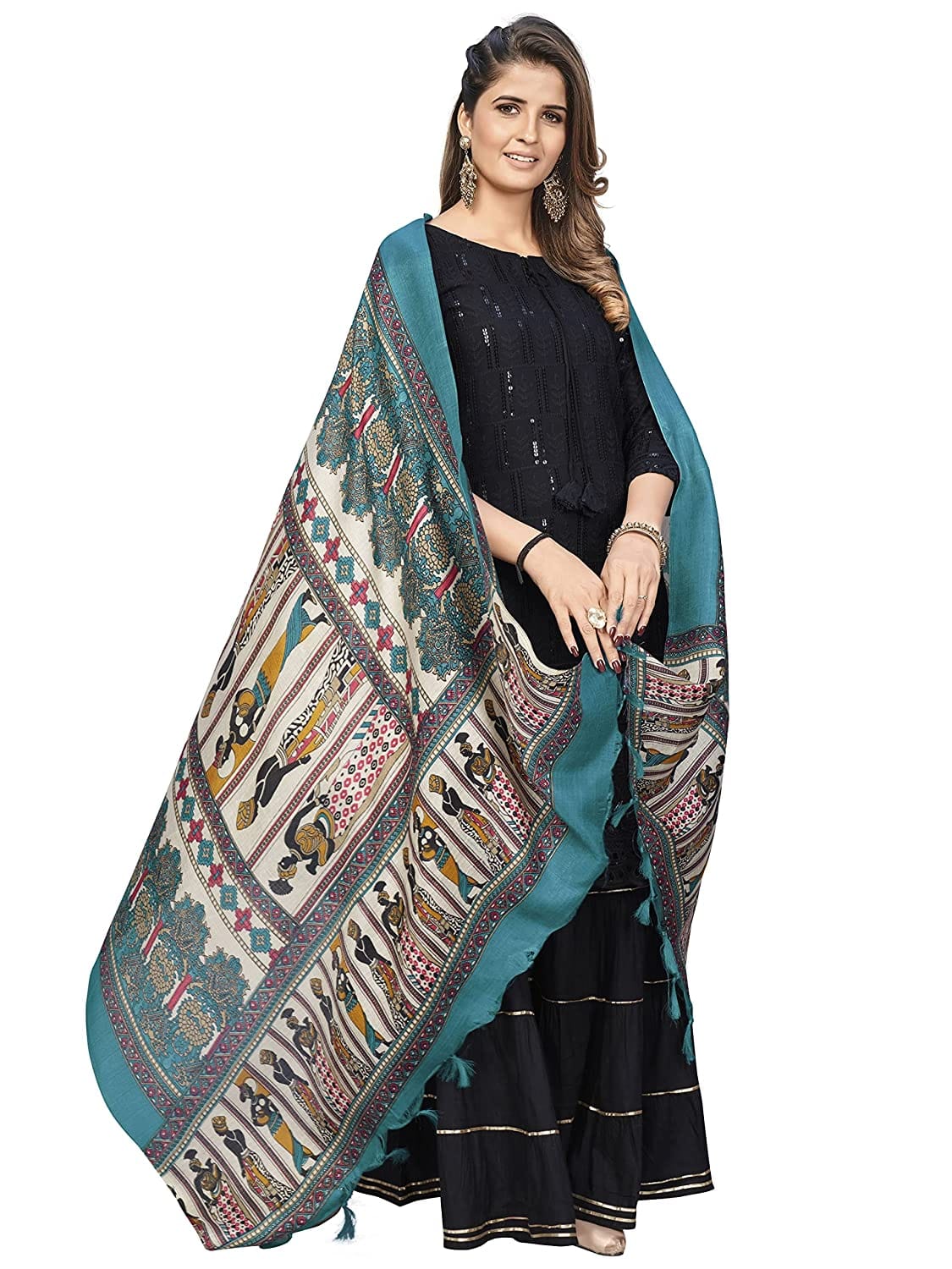 Women's Solid Art Silk Dupatta