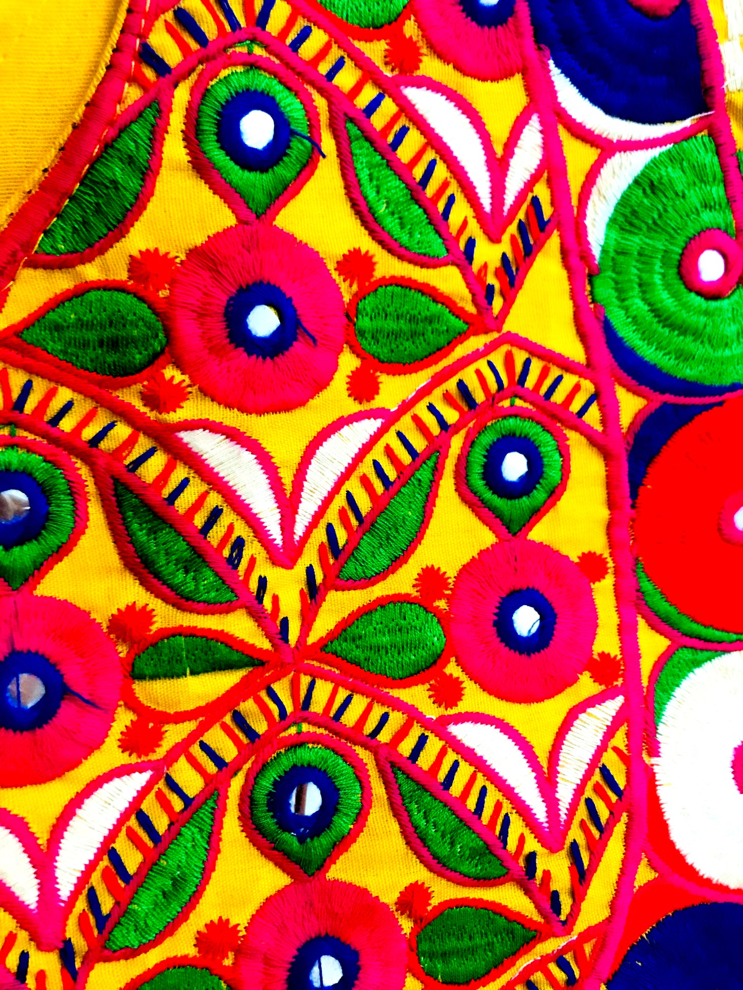 Runjhun Yellow Embroidered Kutch Koti