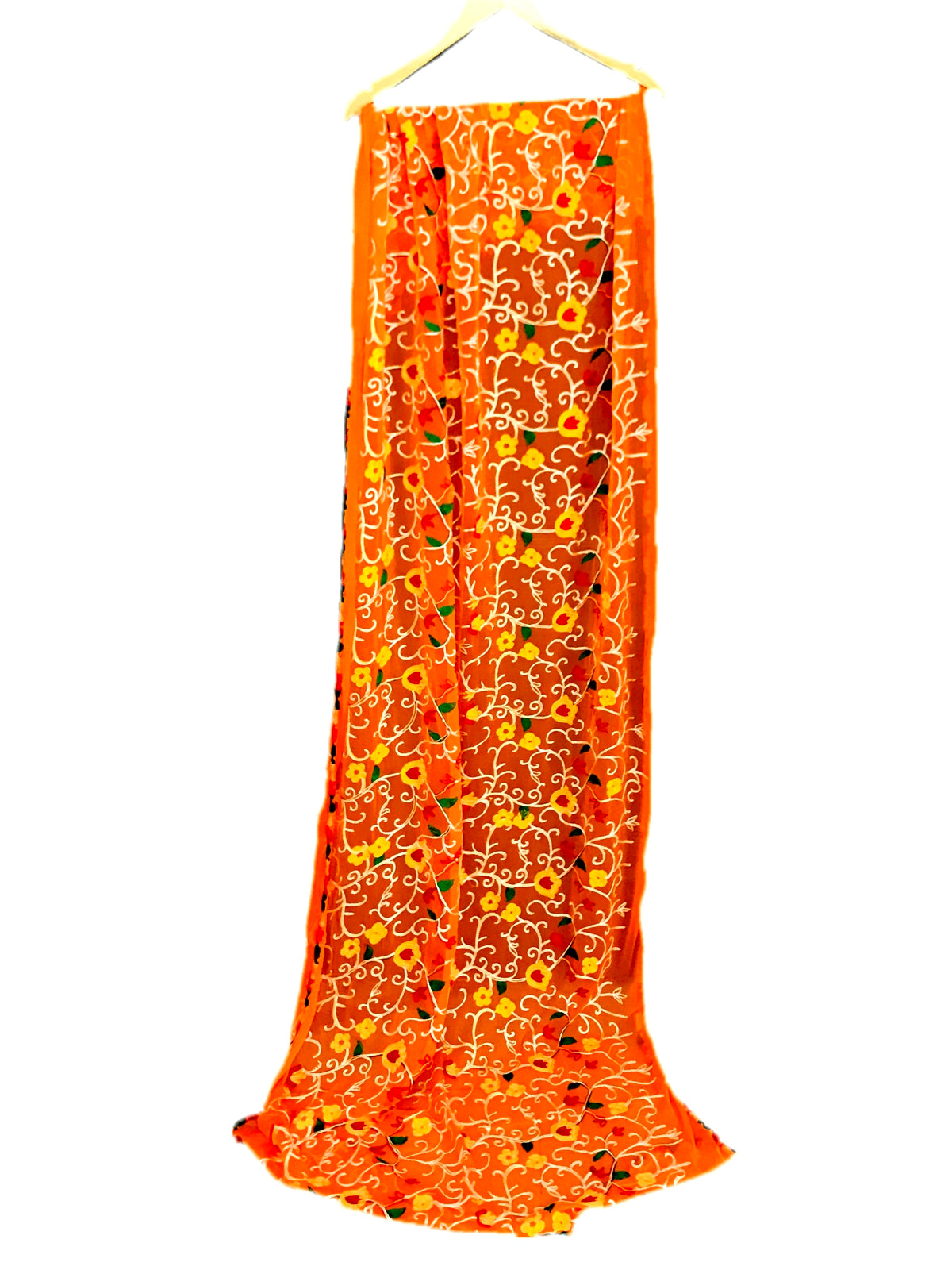 Runjhun Chiffon Embroidered Dupatta (Orange)