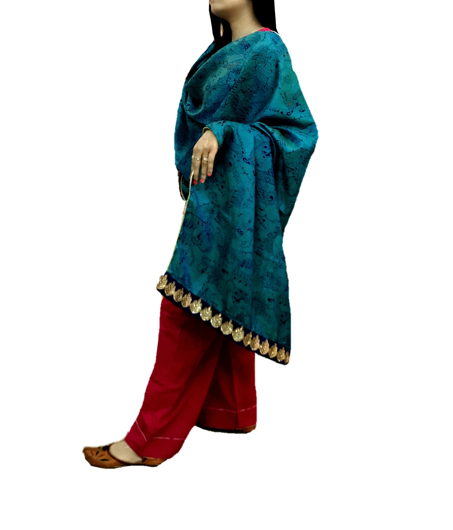 Runjhun Silk Printed Embellished Designer Dupatta